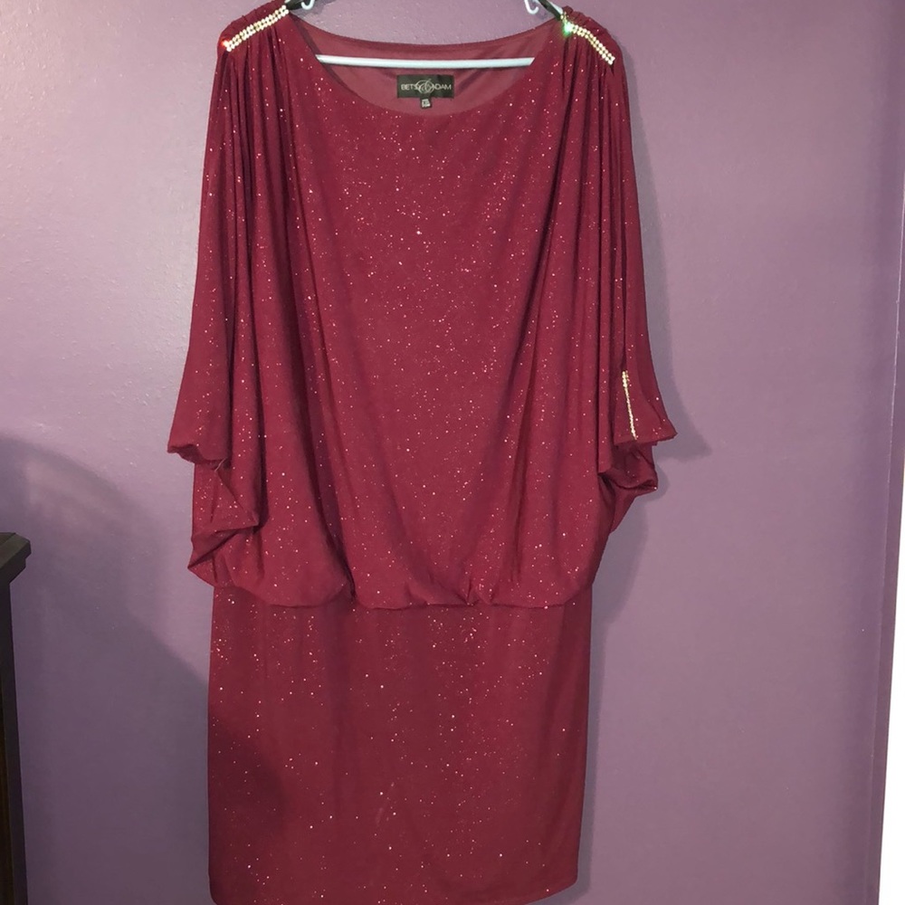 Sparkly red mini dress